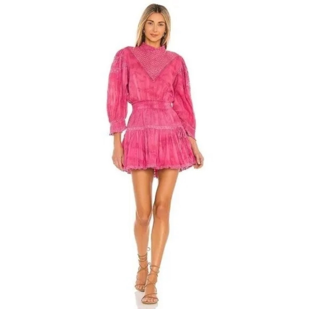 NEW NWT LoveShackFancy Viola Mini Babydoll Dress Pink XS